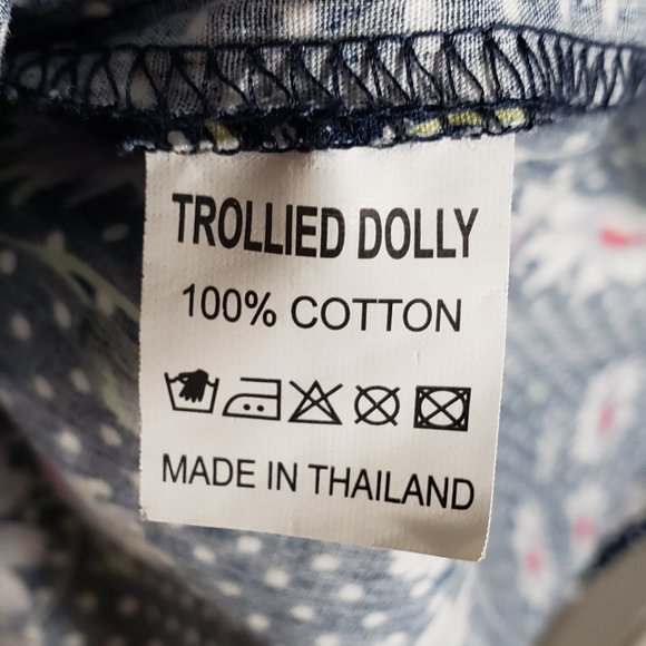 EUC Trollied Dolly Blue Floral Vintage Style Dress - Picture 6 of 8